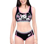 LittleForBig Bella Goth Brat Bralette - Conjunto de camiseta y braguitas para mujer, Negro , 4XL