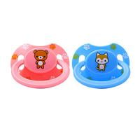 LittleForBig Bigshield Generation-II tamaño adulto Chupete Juego impreso - Zorro azul y osito rosa