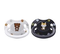 LittleForBig Bigshield Generation-II tamaño adulto Chupete Juego impreso - Zorro negro y osito blanco