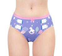 LittleForBig Bragas suaves y sedosas para mujer, cómodas, bragas hipster babydoll de fantasía pequeña 'Oopsia', morado, L