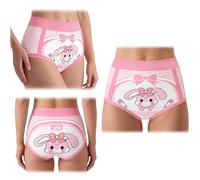 LittleForBig Braguitas de Entrenamiento de Tiro Alto para Adultos, Suaves y Sedosas, Cómodas, Lavables, Reutilizables e Impermeables - Baby Usagi Rosa L