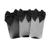 LittleForBig Calcetines tobilleros de red de malla para mujer, Negro, Altoa única