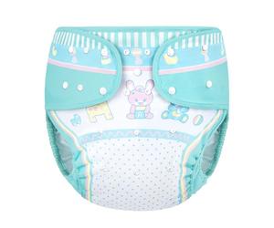 LittleForBig Cubierta De Pañal Adulto Impermeable Reutilizable Ajustable Lavable - Baby Parade Azul L