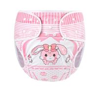 LittleForBig Cubierta De Pañal Adulto Impermeable Reutilizable Ajustable Lavable - Baby Usagi Rosa L
