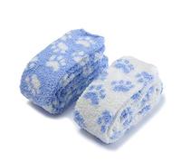 LittleForBig Lindo Calcetines de lana coral para muslos 2 pares Azul