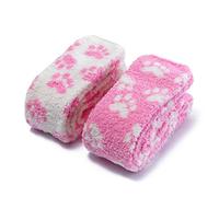 LittleForBig Lindo Calcetines de lana coral para muslos 2 pares Rosa