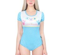 LittleForBig Mameluco de seda Onesie Pijama Body - Pequeño elefante Mameluco, azul, 4XL