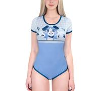 LittleForBig Mameluco sedoso, mameluco de pijama, body azul pequeño, azul, XL
