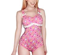 LittleForBig Mono de algodón con diseño de mono de Usagi Moon/Teddy Friends, rosa-2, M