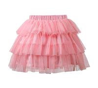 LittleForBig Mujer Enaguas Tul Malla Tutu Acampanado Ballet Burbuja Falda Ballerina Corta Rosa XS
