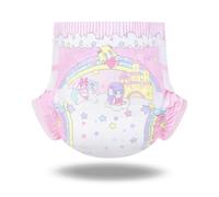 LittleForBig Pañal trasero de tela estampado ultra absorbente de 7000 ml, ajustable, cierre de , 2 piezas, Fairy Littles in Dreamland (M)