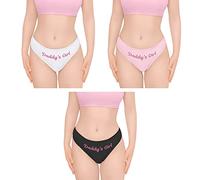 LittleForBig Ropa Interior de algodón Suave para Mujeres Slips cómodos de Hipster 3 Pack Tanga Calzoncillos Set -Daddy'S Girl Multicolor XXL