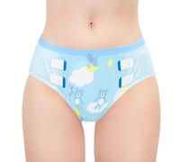 LittleForBig Ropa interior suave y sedosa para mujer, cómoda, hipster, babydoll Little Dreamers 'Oopsie', azul, L