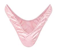 LittleForBig Tanga Tuck Gaff Panties lisas sedosas con forma de gancho oculto para crossdressers e individuos transgénero, Rosa., S
