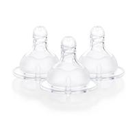 LittleForBig Tetina de repuesto de silicona suave al tacto para adultos, compatible con botellas LittleForBig - Textura en espiral, paquete de 3