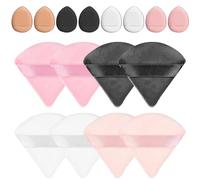 Littlegaofeithing 16pcs Triangular Powder Puffs,8pcs Cosmetic Powder Puff + 8pcs Mini Finger Puff, For Foundation,Concealer,Soft Powder Sponges(Multicolor)