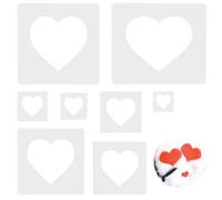 Littlegaofeithing Lote de 8 Peinture Coeur Pochoir,Plantillas Corazón en Diferentes Tamaños,pour la Peinture sur la Fenêtre Murale Décoration de la Maison Artisanat de Bricolage