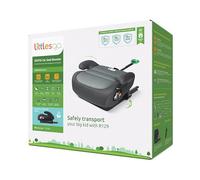 Littlesgo iFix - Asiento Elevador Coche con ISOFIX, Alzador Niño 125-150 cm / 15-36 kg (3-12 Años, Grupo 2-3), Silla Coche i-Size ECE R129, Triple Capa de Espuma, Booster Portátil, Gris-Gris Oscuro