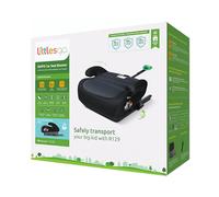 Littlesgo iFix - Asiento Elevador Coche con ISOFIX, Alzador Niño 125-150 cm / 15-36 kg (3-12 Años, Grupo 2-3), Silla Coche i-Size ECE R129, Triple Capa de Espuma, Booster Portátil, Gris Oscuro-Negro