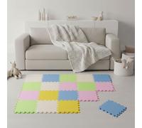LittleTom 18 Piezas Alfombra Bebé desde el Primer Mes - 30x30 cm Colchoneta de Espuma EVA Acolchada - Superficie Puzzle Antideslizante para Niños Pequeños - Suelo Protector para la Habitación Infantil