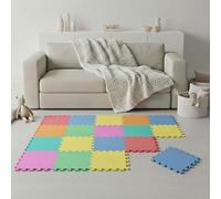 LittleTom 18 Piezas Alfombra Bebé desde el Primer Mes - 30x30 cm Colchoneta de Espuma EVA Acolchada - Superficie Puzzle Antideslizante para Niños Pequeños - Suelo Protector para la Habitación Infantil