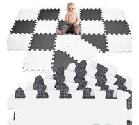 LittleTom 18 Piezas Alfombra Bebé Desde el Primer Mes - 30x30 Colchoneta de Espuma EVA Acolchada - Superficie Puzzle Antideslizante para Niños Pequeños - Suelo Protector para la Habitación Infantil
