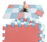 LittleTom 18 Piezas Alfombra Bebé Desde el Primer Mes - 30x30 Colchoneta de Espuma EVA Acolchada - Superficie Puzzle Antideslizante para Niños Pequeños - Suelo Protector para la Habitación Infantil