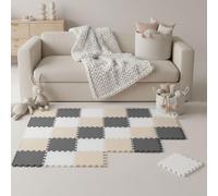 LittleTom 27 Piezas Alfombra Bebé desde el Primer Mes - 30x30 cm Colchoneta de Espuma EVA Acolchada - Superficie Puzzle Antideslizante para Niños Pequeños - Suelo Protector para la Habitación Infantil