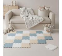 LittleTom 27 Piezas Alfombra Bebé desde el Primer Mes - 30x30 cm Colchoneta de Espuma EVA Acolchada - Superficie Puzzle Antideslizante para Niños Pequeños - Suelo Protector para la Habitación Infantil