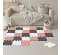 LittleTom 27 Piezas Alfombra Bebé desde el Primer Mes - 30x30 cm Colchoneta de Espuma EVA Acolchada - Superficie Puzzle Antideslizante para Niños Pequeños - Suelo Protector para la Habitación Infantil