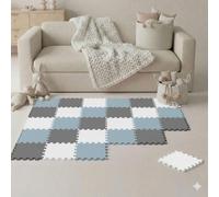 LittleTom 27 Piezas Alfombra Bebé desde el Primer Mes - 30x30 cm Colchoneta de Espuma EVA Acolchada - Superficie Puzzle Antideslizante para Niños Pequeños - Suelo Protector para la Habitación Infantil