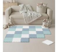 LittleTom 27 Piezas Alfombra Bebé desde el Primer Mes - 30x30 cm Colchoneta de Espuma EVA Acolchada - Superficie Puzzle Antideslizante para Niños Pequeños - Suelo Protector para la Habitación Infantil