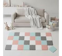 LittleTom 36 Piezas Alfombra Bebé desde el Primer Mes - 30x30 cm Colchoneta de Espuma EVA Acolchada - Superficie Puzzle Antideslizante para Niños Pequeños - Suelo Protector para la Habitación Infantil
