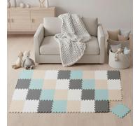 LittleTom 36 Piezas Alfombra Bebé desde el Primer Mes - 30x30 cm Colchoneta de Espuma EVA Acolchada - Superficie Puzzle Antideslizante para Niños Pequeños - Suelo Protector para la Habitación Infantil