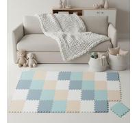 LittleTom 36 Piezas Alfombra Bebé desde el Primer Mes - 30x30 cm Colchoneta de Espuma EVA Acolchada - Superficie Puzzle Antideslizante para Niños Pequeños - Suelo Protector para la Habitación Infantil