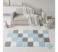 LittleTom 36 Piezas Alfombra Bebé desde el Primer Mes - 30x30 cm Colchoneta de Espuma EVA Acolchada - Superficie Puzzle Antideslizante para Niños Pequeños - Suelo Protector para la Habitación Infantil
