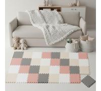 LittleTom 36 Piezas Alfombra Bebé desde el Primer Mes - 30x30 cm Colchoneta de Espuma EVA Acolchada - Superficie Puzzle Antideslizante para Niños Pequeños - Suelo Protector para la Habitación Infantil