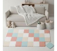 LittleTom 36 Piezas Alfombra Bebé desde el Primer Mes - 30x30 cm Colchoneta de Espuma EVA Acolchada - Superficie Puzzle Antideslizante para Niños Pequeños - Suelo Protector para la Habitación Infantil