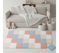 LittleTom 36 Piezas Alfombra Bebé desde el Primer Mes - 30x30 cm Colchoneta de Espuma EVA Acolchada - Superficie Puzzle Antideslizante para Niños Pequeños - Suelo Protector para la Habitación Infantil