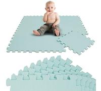 LittleTom 9 Piezas Alfombra Bebé Desde el Primer Mes - 30x30 cm Colchoneta de Espuma EVA Acolchada - Superficie Puzzle Antideslizante para Niños Pequeños - Suelo Protector para la Habitación Infantil