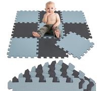 LittleTom 9 Piezas Alfombra Bebé Desde el Primer Mes - 30x30 cm Colchoneta de Espuma EVA Acolchada - Superficie Puzzle Antideslizante para Niños Pequeños - Suelo Protector para la Habitación Infantil