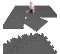 LittleTom Alfombra Puzzle Infantil Gris - 8 Piezas Encajables 50x50 cm - Colchoneta de Goma Espuma EVA 200x100 cm para Niños - Protector Suelo Acolchado sin BPA - Manta de Juegos Impermeable