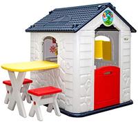 LittleTom Casa de Juegos con Mesa para Niños1 Año Cabaña Jardín Exterior Interio