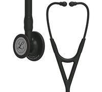 Littmann Cardiology IV Estetoscopio Profesional, 6163, Tubo Negro | Pieza torácica de acero inoxidable negra, vástago negro y arco auricular negro. Para médicos y estudiantes de medicina