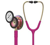 Littmann Classic III Estetoscopio Profesional, 5806, Tubo Frambuesa | Pieza torácica de acero inoxidable Arcoíris, vástago y arco auricular de latón. Para médicos, enfermeros y estudiantes