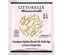 Littorelle - Hydra-Boost Mascarilla Anti-Edad - Mascarilla de Tela en Algodón Ecológico - Fabricada en Francia - Tratamiento Facial Hidratante Piel Suave - 98,5% Origen Natural