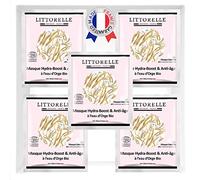 Littorelle - Hydra-Boost Mascarilla Anti-Edad - Mascarilla de Tela en Algodón Ecológico - Fabricada en Francia - Tratamiento Facial Hidratante Piel Suave - 98,5% Origen Natural- 5 Unidades