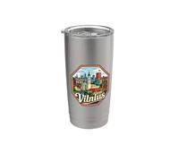 Lituania Vilnius Recuerdo/Vilnius Vaso térmico de acero inoxidable de doble pared
