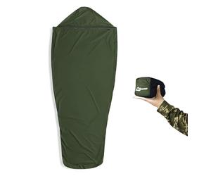 Litume Funda para saco de dormir, impermeable, estilo momia, minimalista, arbolado, exterior, refugio compacto, ligero, portátil, camping, verde militar