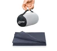 Litume Manta de viaje ligera y transpirable, 170 x 122 cm suave manta de avión para viajeros, sábana de camping plegable con saco de cosas para tren, campamento, viajes (Velvet, US)